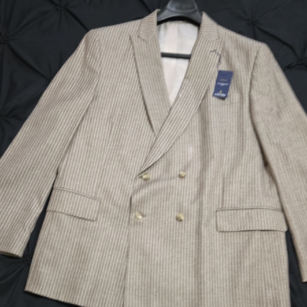Stafford Tan Striped Blazer